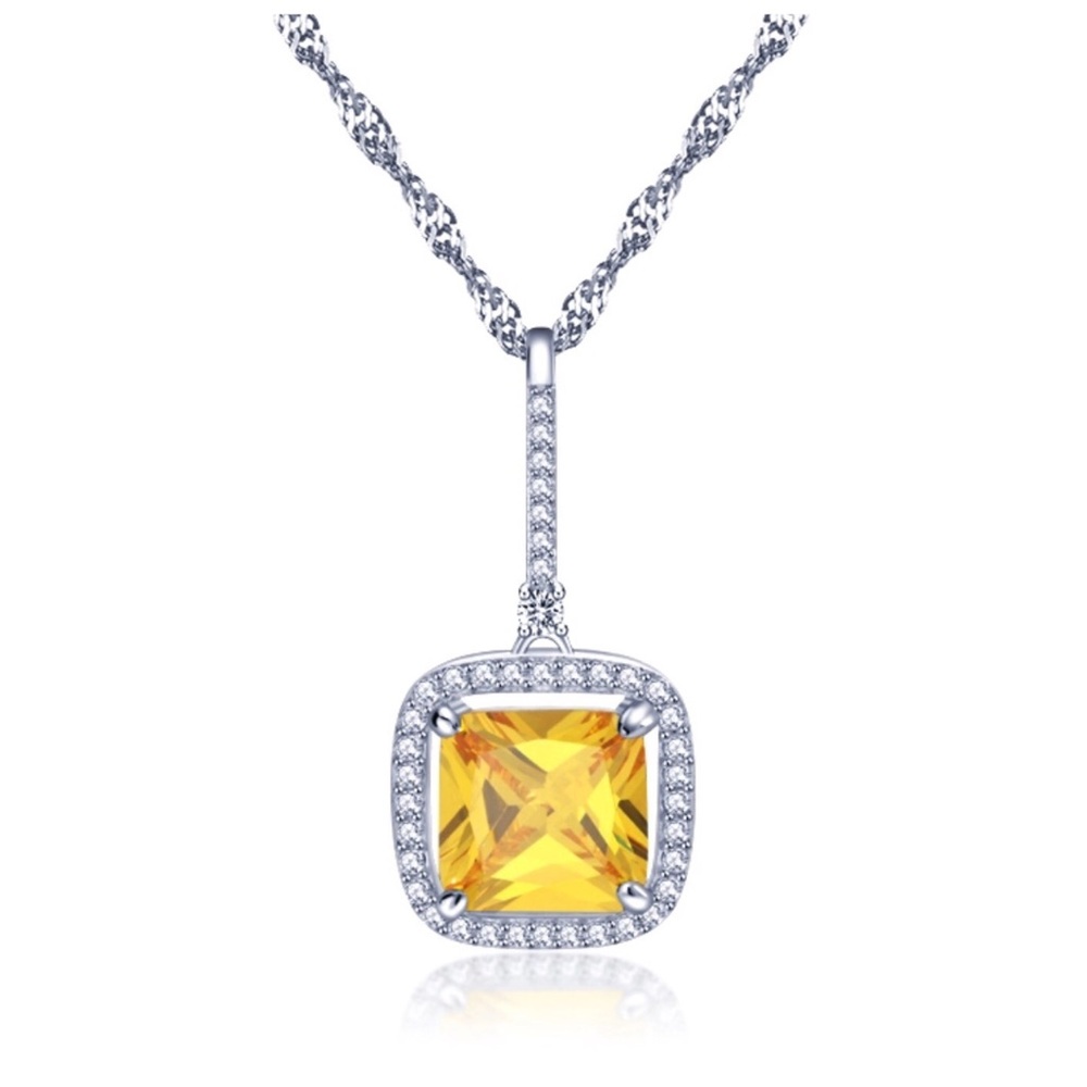 Swarovski Crystals 3 Carat Yellow Necklace